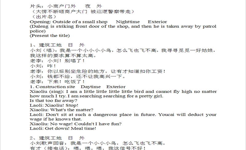 影视剧本、字幕翻译、配音